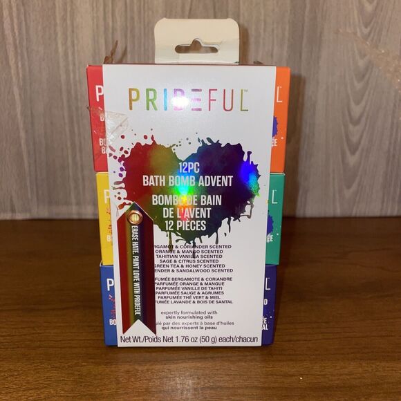 Prideful 12 Pack Bath Bombs Advent Set BATH BOMBS New Pride Theme Rainbow - Picture 1 of 13